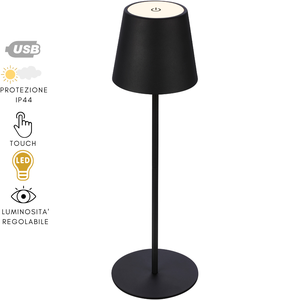 Lampe de table LED à batterie extérieure LED sans fil Intensité variable 8  couleurs Rechargeable par USB Changement de couleur Noir Pour chambre à  coucher, bureau, jardin décoration : : Luminaires et