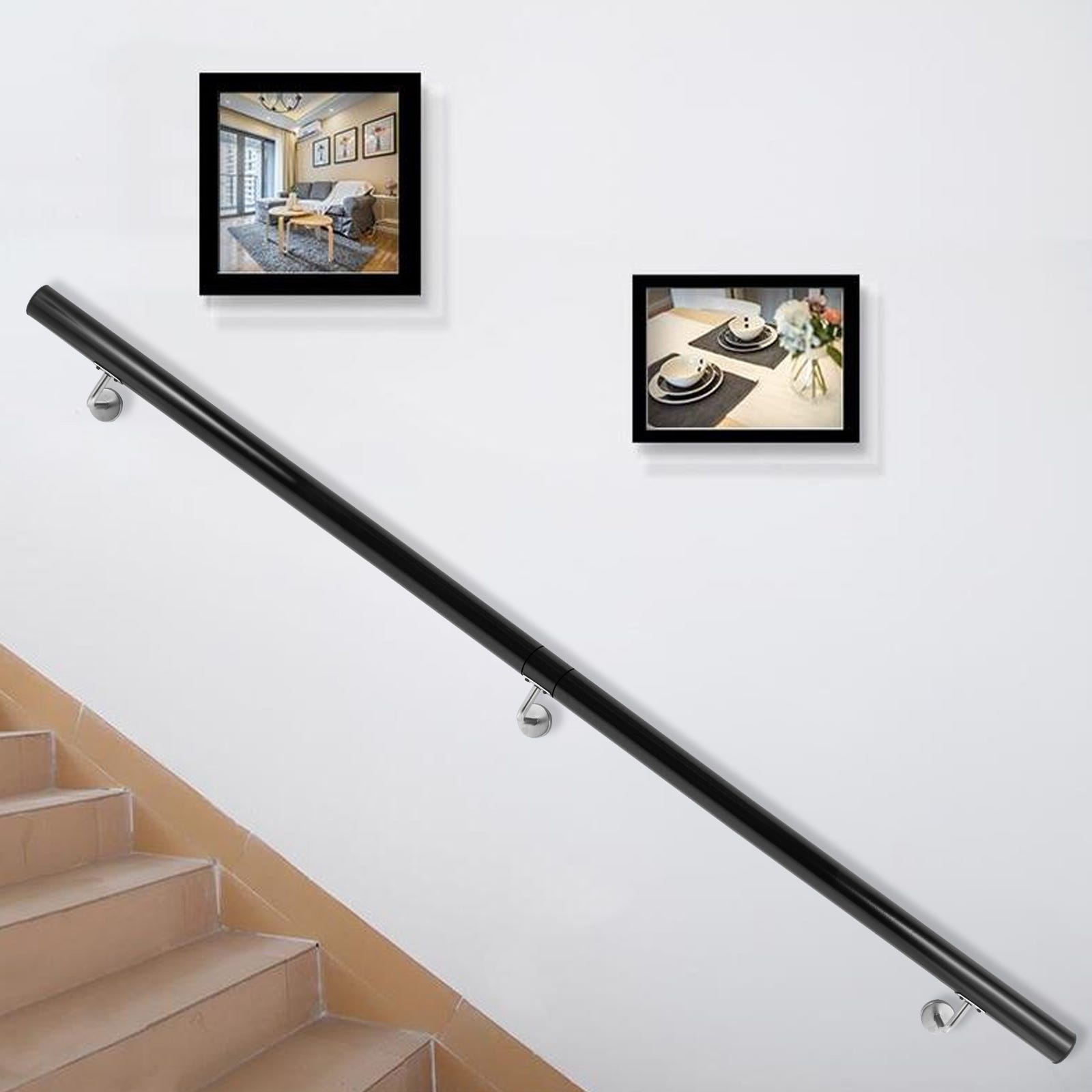 VEVOR Rampe deescalier Longueur 1,5 m, Main Courante pour Escalier  Interieur Capacite 91 kg, Rampe Escalier Alliage deAl
