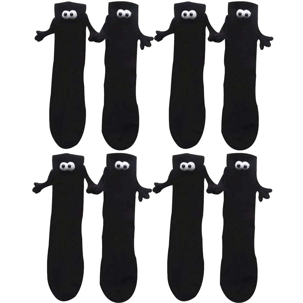 4 paia di calzini magnetici che tengono a mano un paio di calzini  divertenti con tubo per occhi calzini carini regali divertenti