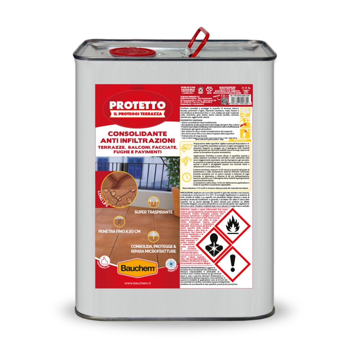Fila Idrorepellente 5 litri: Consolidante per Cemento CONCRETE HYDRO Fila Idrorepellente 5 litri: Consolidante per Cemento CONCRETE HYDRO