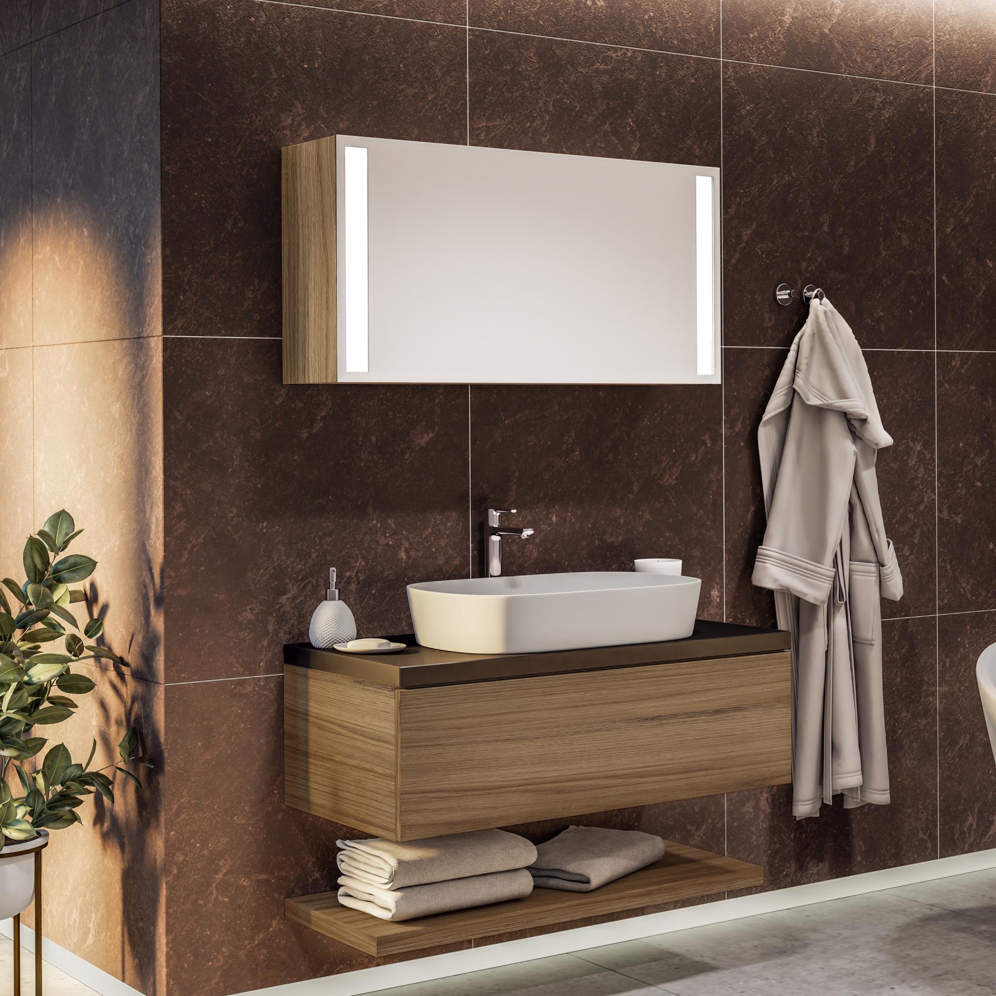 Armoire De Salle De Bain Murale Avec Miroir Etageres Reglables Blanche