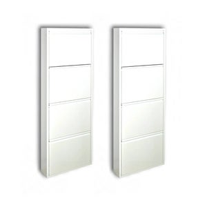 Scarpiera Specchio Bianco 12Paia, Longo