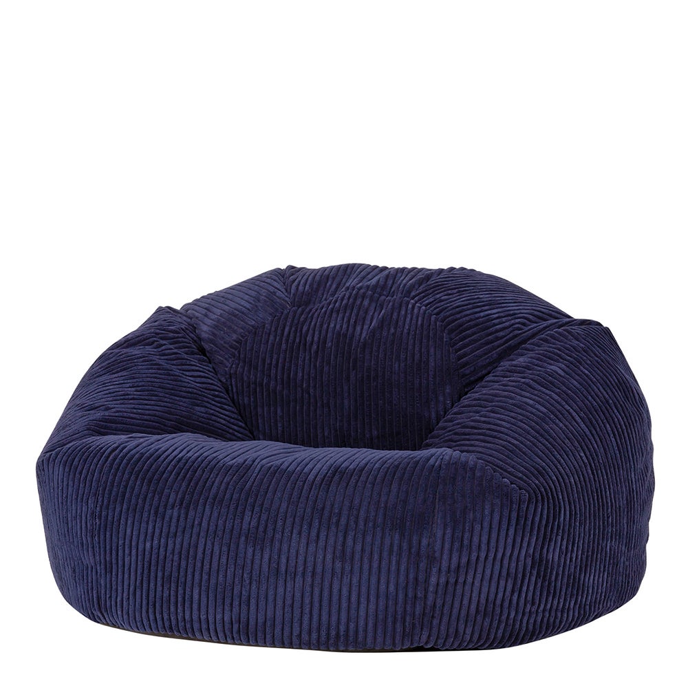 Pouf Icon inclinable avec repose-pied velours côtelé gris clair, 84x84cm