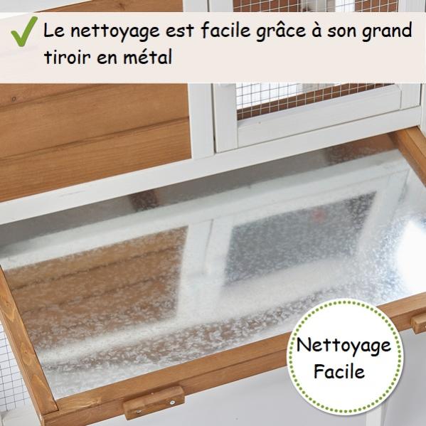 Cage Clapier Enclos lapin Extérieur en bois Haute Qualité pour lapins petits animaux- Modèle : 086 Belle cour 146x50x86cm(LxPxH) - 2