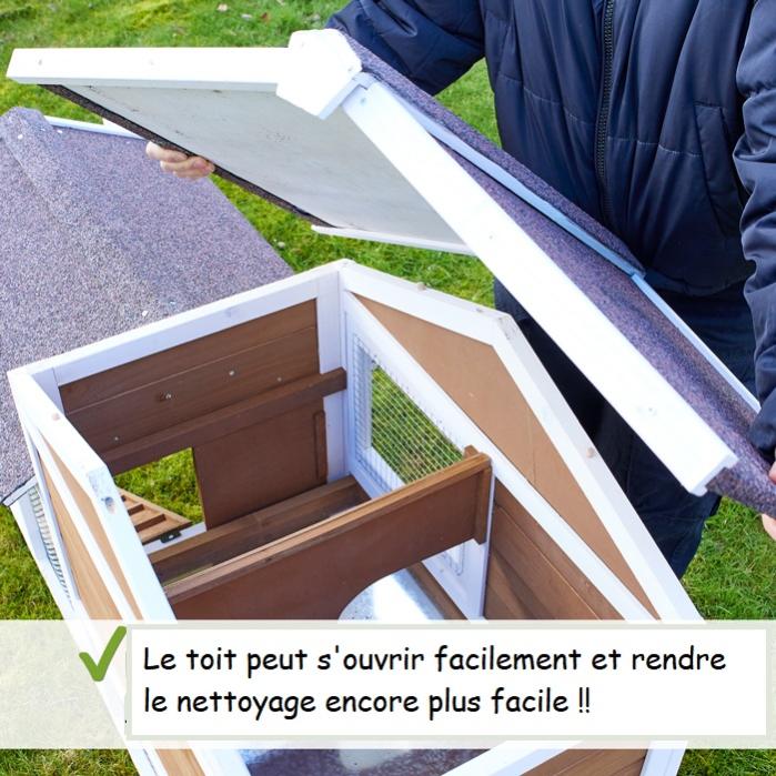 Cage Clapier Enclos lapin Extérieur en bois Haute Qualité pour lapins petits animaux- Modèle : 086 Belle cour 146x50x86cm(LxPxH) - 4