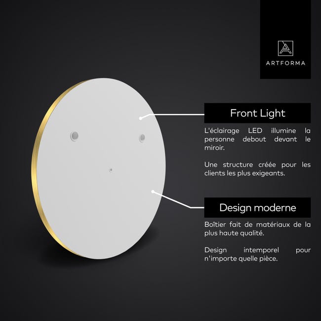 Miroir rectangle éclairage LED allumage tactile Connec't 120 cm