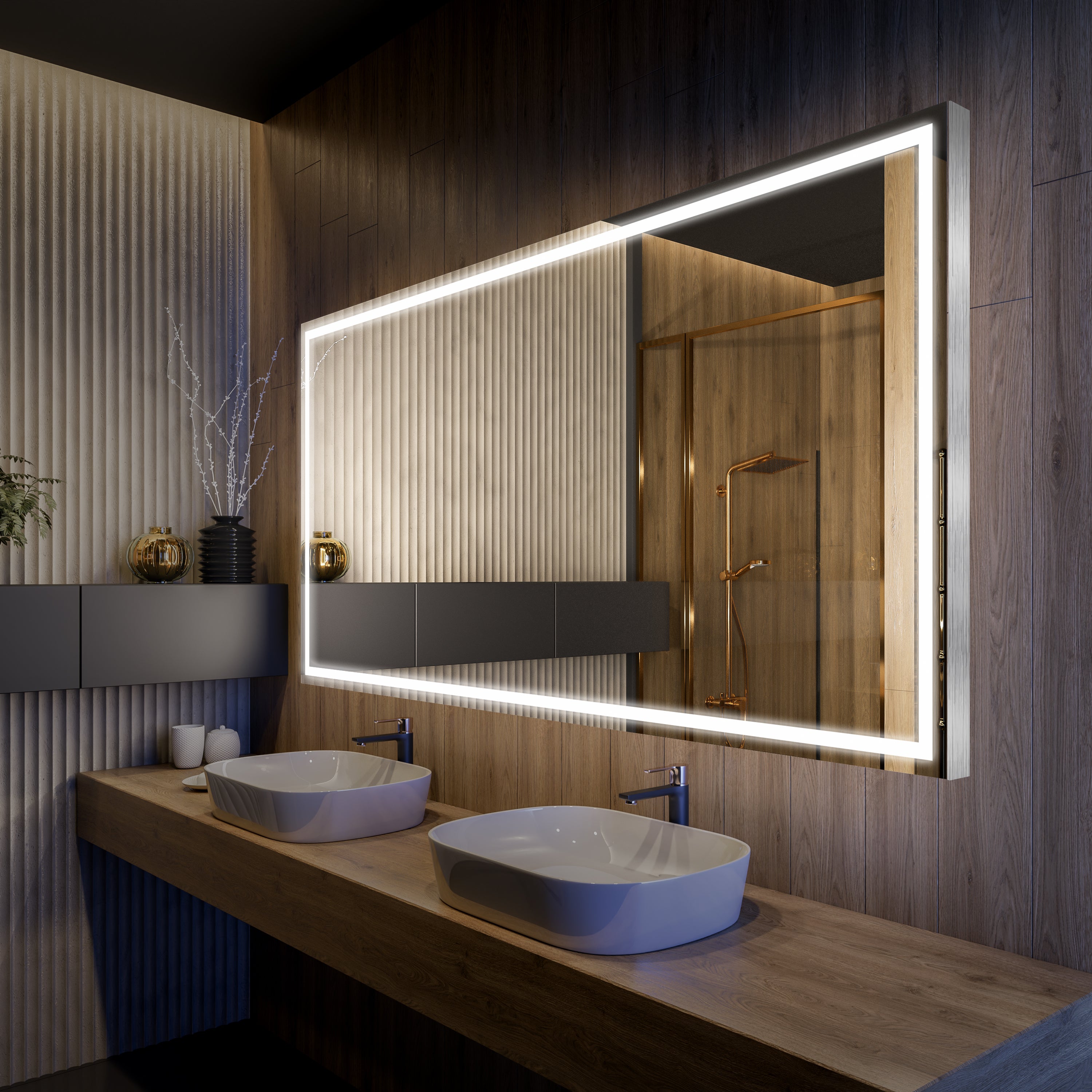 SENSEA - Miroir de salle de bain LED avec éclairage 19W ESSENTIAL - Lampe  miroir L.80