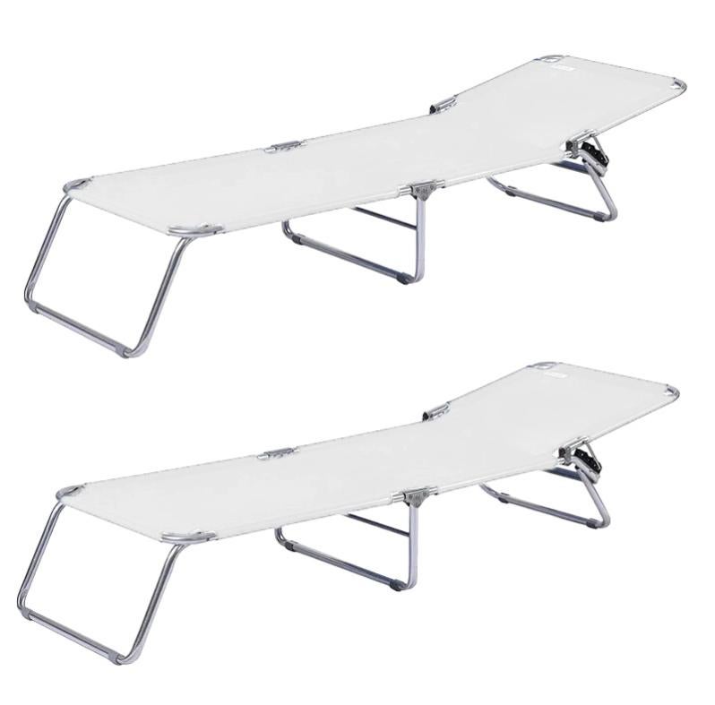 Sedia A Sdraio Sedia A Sdraio Prendisole Lettino Da Giardino Terrazza Pieghevole Mobili Da Esterno Cuscino In Legno Massello Di Acacia Bianco Crema 71804560 - Foto 5