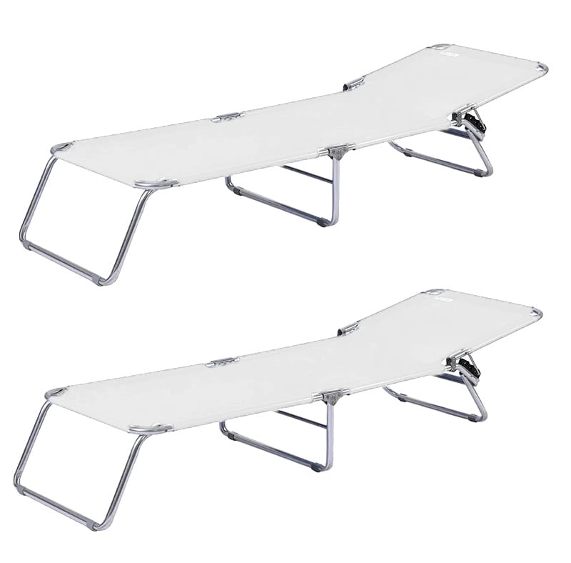 Sedia A Sdraio Sedia A Sdraio Prendisole Lettino Da Giardino Terrazza Pieghevole Mobili Da Esterno Cuscino In Legno Massello Di Acacia Bianco Crema 71804560 - Foto 5