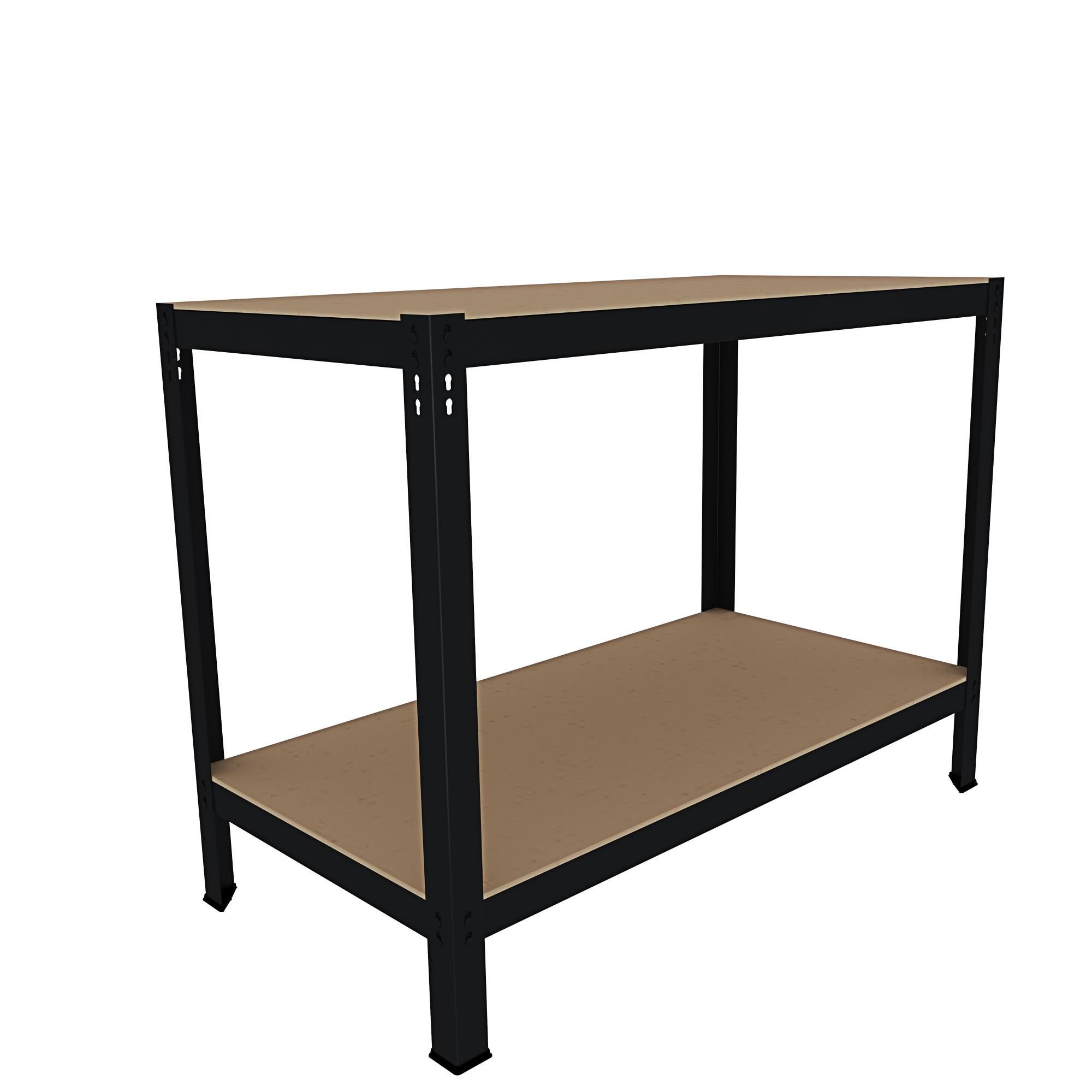 Banco Da Lavoro Kaduna In Acciaio E MDF - Doppio Ripiano Regolabile, Portata 550 Kg - Foto 10