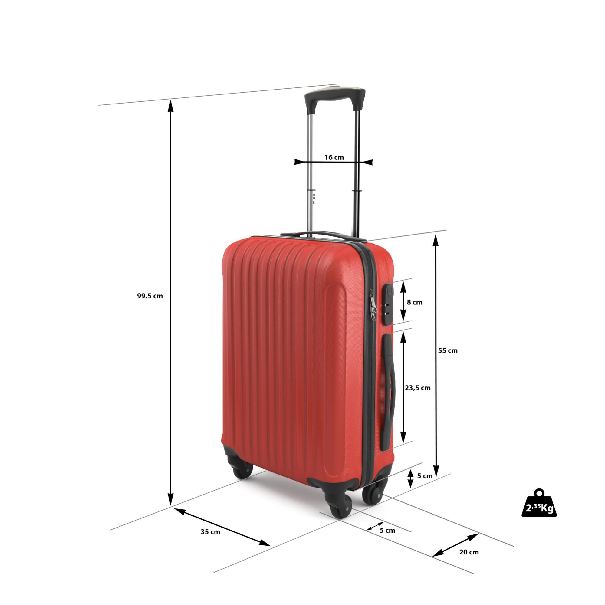 Trolley da Cabina Bagaglio a Mano SAMMY 20 43 Litri 55x35x20 cm Ideale Per EasyJet Ryanair Alitalia WizzAir Trolley ABS Policarbonato Rosso Leroy Merlin