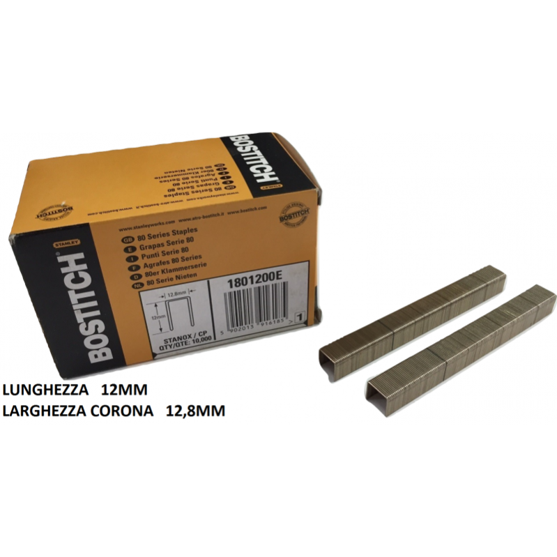 Punti Metallici DeWalt Serie 80 - Galvanizzati, Corona 12.8mm, Lunghezza 14mm | Confezione Da 10000 Pezzi - Foto 2