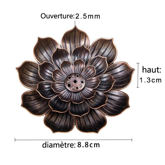 Acheter Brûleur d'encens en métal en forme de Lotus, 1 pièce, support de  plaque d'encens, bâton cône d'encens, artisanat d'aromathérapie