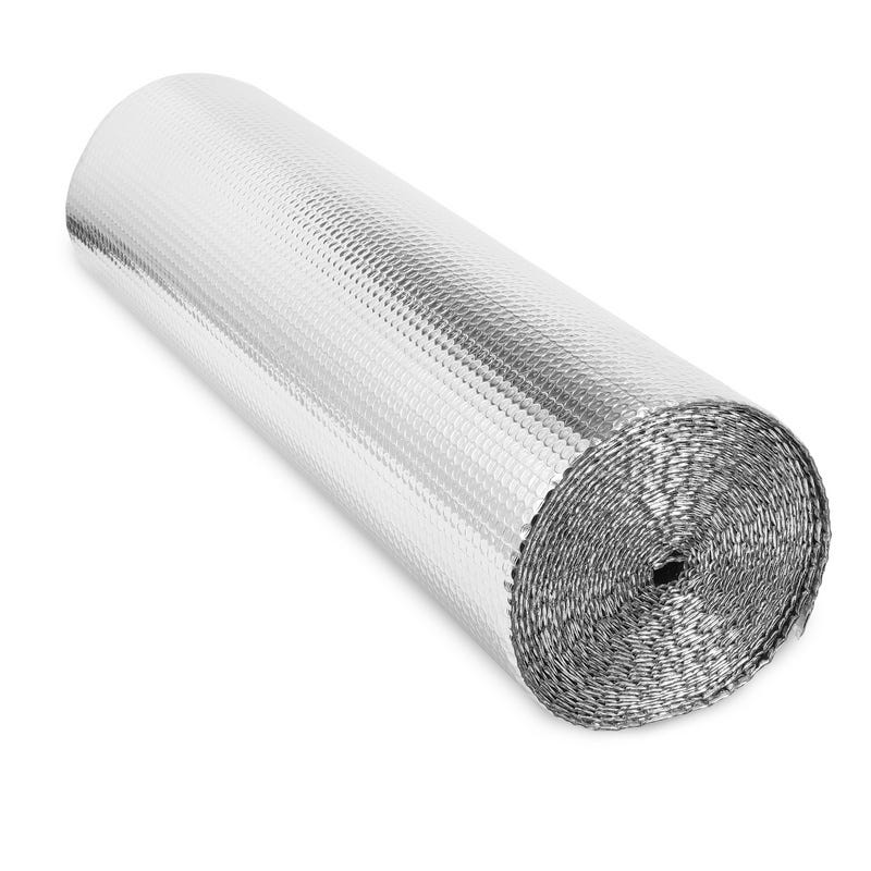 Film d'isolation double feuille à bulles d'aluminium Aufun - 100cm x 10m x  3-4mm - Blanc/Argent - Cdiscount Bricolage