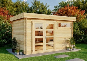 Abri de jardin Saturne - bois marron - 10,5 m² : TRIGANO Store