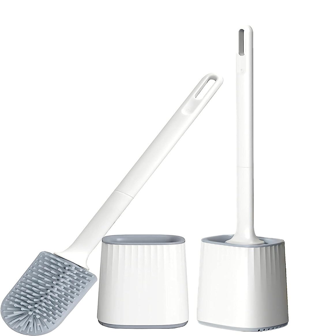 Brosse WC blanche en silicone flexible - Accessoires de nettoyage
