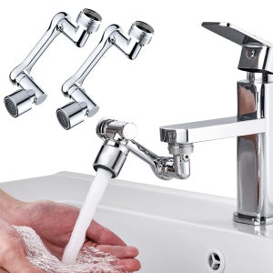 Lot de 2 robinets d'aérateurs universels pivotants à 1080 ° - Extension  pivotante - Ventilateur de robinet universel pour robinets de cuisine/salle  de bain : : Bricolage