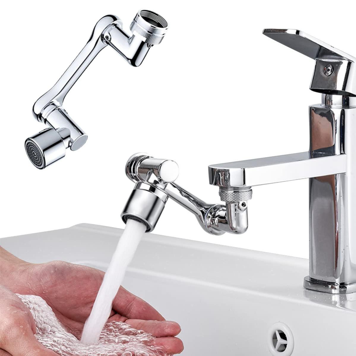 Rallonge de robinet, aérateur de robinet amélioré à 1440 °, filtre  anti-éclaboussures universel 2 modes de pulvérisation aérateur de robinet  pivotant pour cuisine salle de bain (argent)