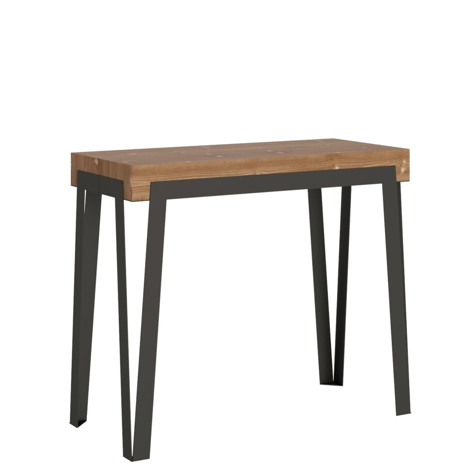 Tavolo Allungabile Firenze In Legno 90x78,5x90cm - Made In Italy, Per Cucina E Soggiorno, Colore Noce Naturale - Foto 14