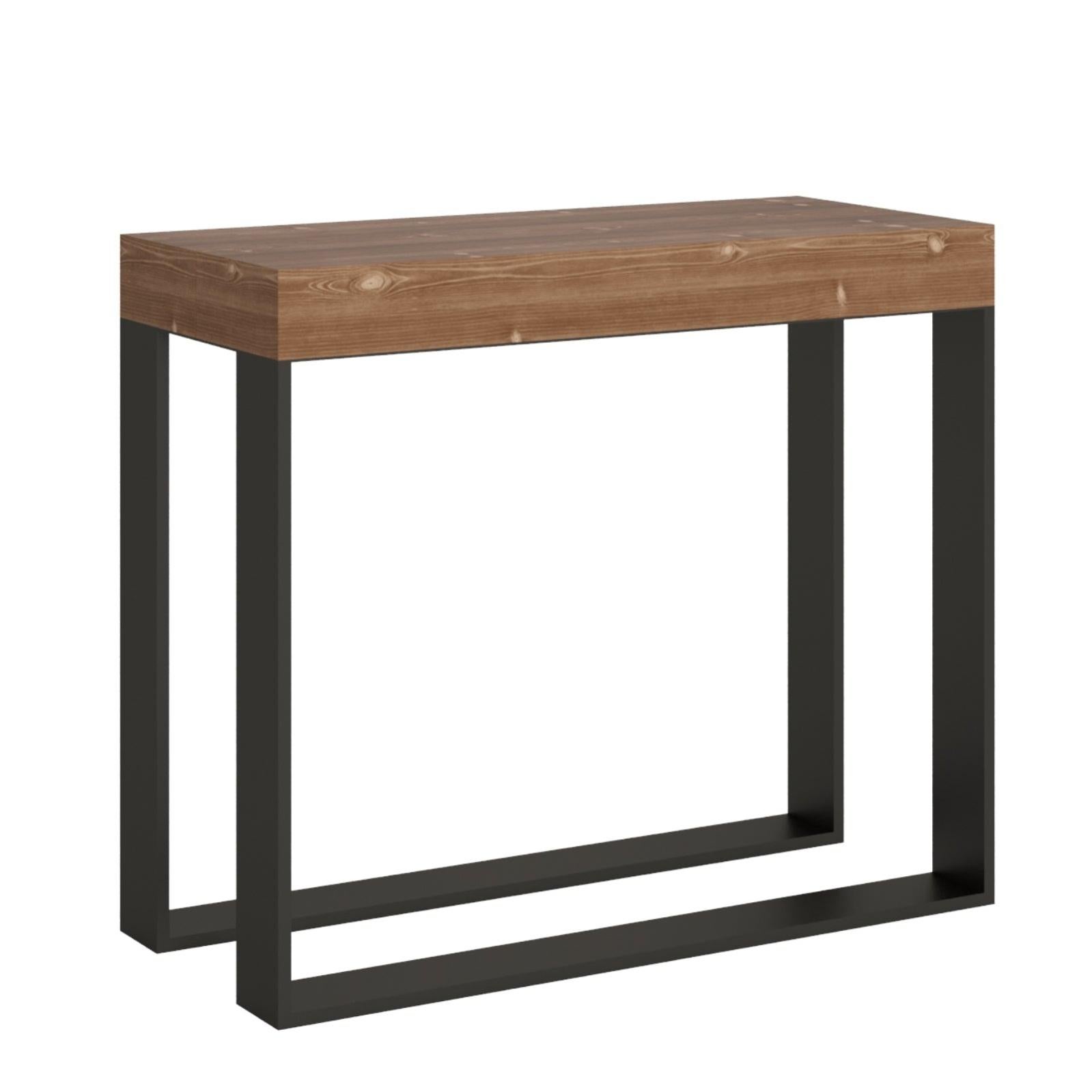 Consolle Tiago Allungabile Fino A 196cm - Tavolo Da Pranzo Moderno In Bianco Frassino, Made In Italy - Foto 2