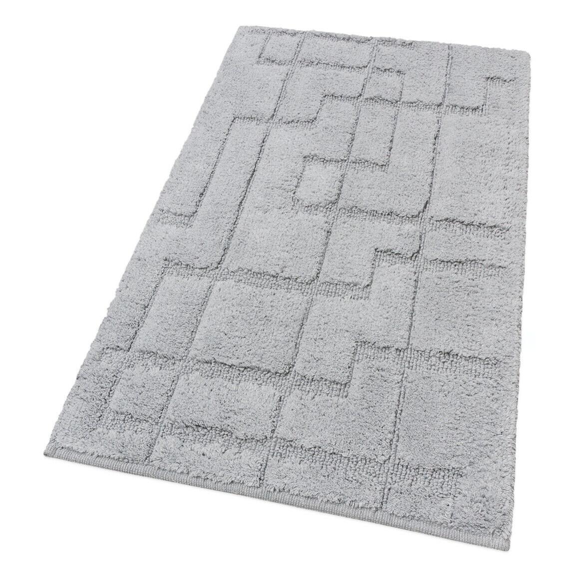 Tappeto Da Bagno In Cotone Turco Ricamato, 800 G/m², Colore Argento, Soft Hotel Collection