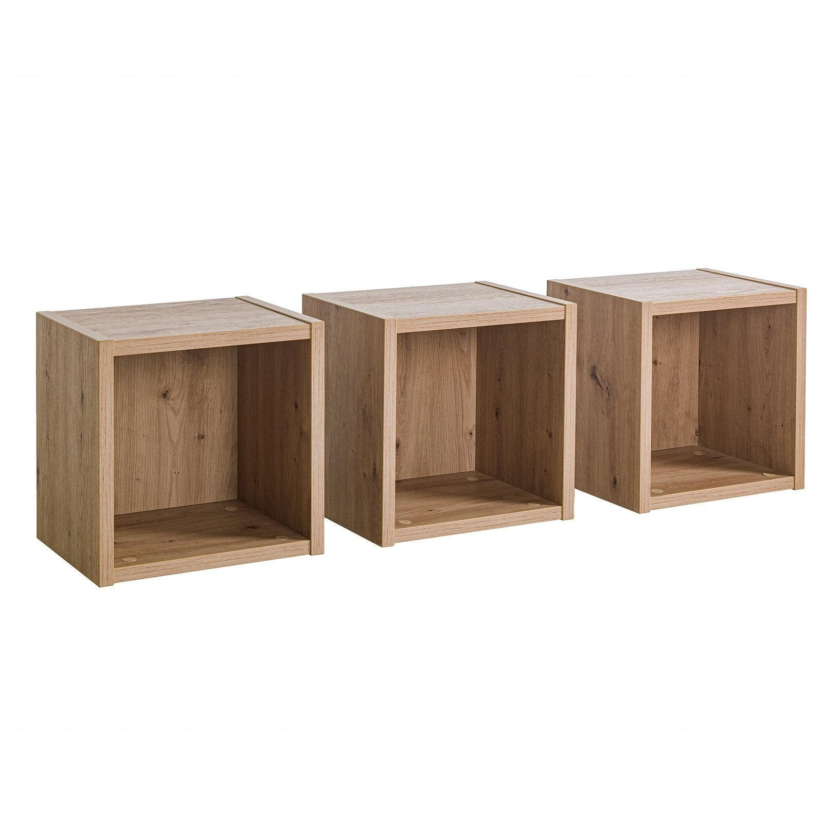 Set 3 cubi, mensole in legno Vitruvia da parete design moderno con  fissaggio a scomparsa / Default Title