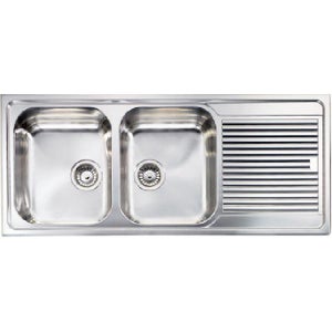 CM Lavello Cucina 2 vasche con Gocciolatoio DX in Acciaio Inox 116 x 50 cm  - 011447.S1.01.2016