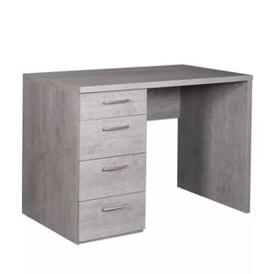 Scrivania 170x80 cm con top in legno grigio cemento da 30 mm e gambe in  metallo bianco - Homely office