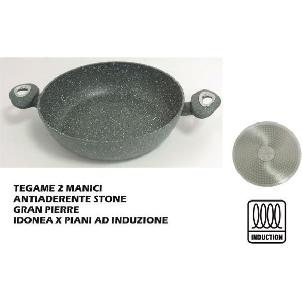 TEGAME ANTIADERENTE IN ALLUMINIO 2 MANICI diametro cm.32 cm.32