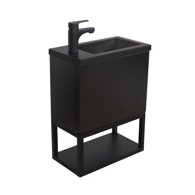 Lave-main avec vasque noir style industriel