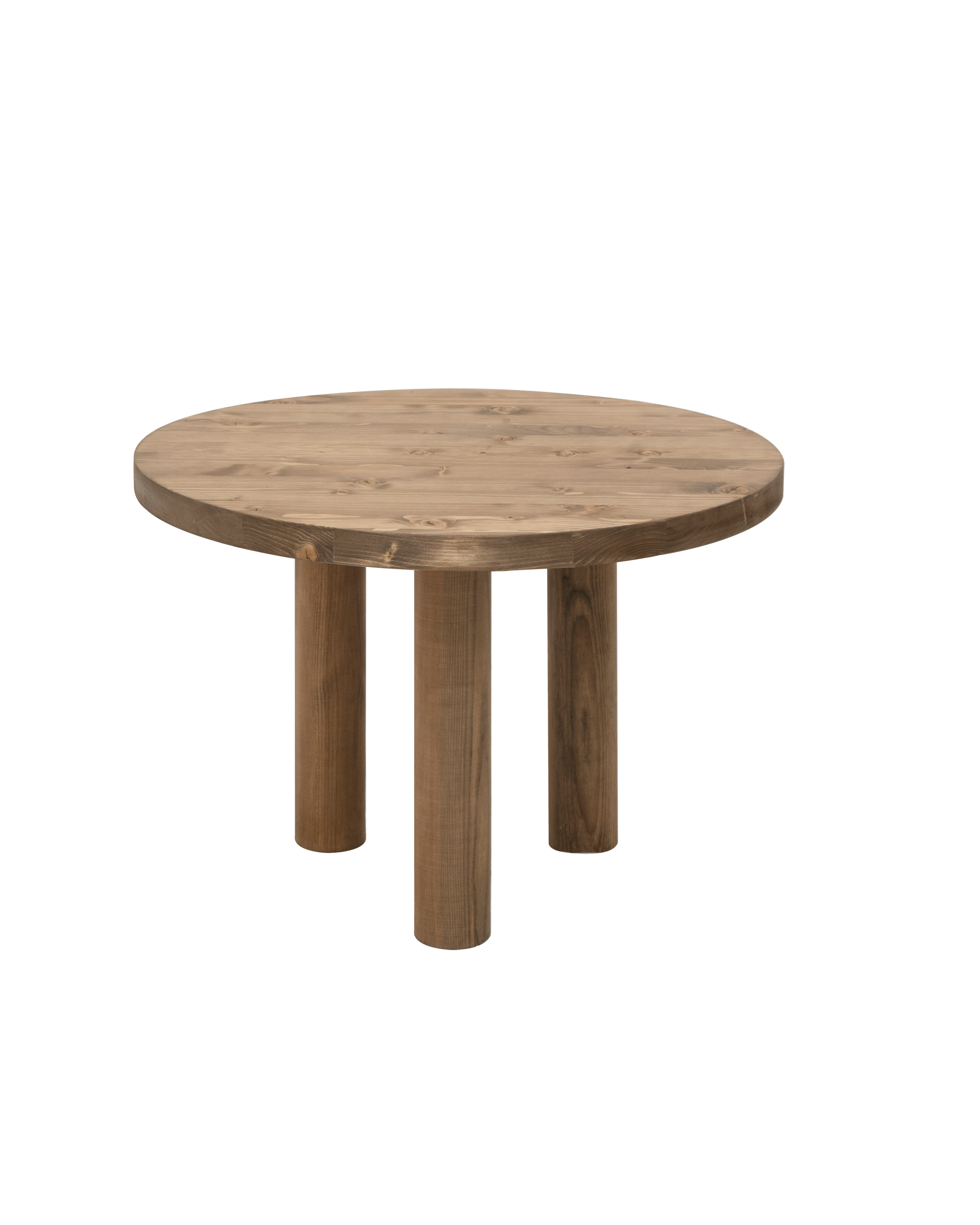 Table basse ronde en bois massif Decowood avec trois pieds en chêne ...