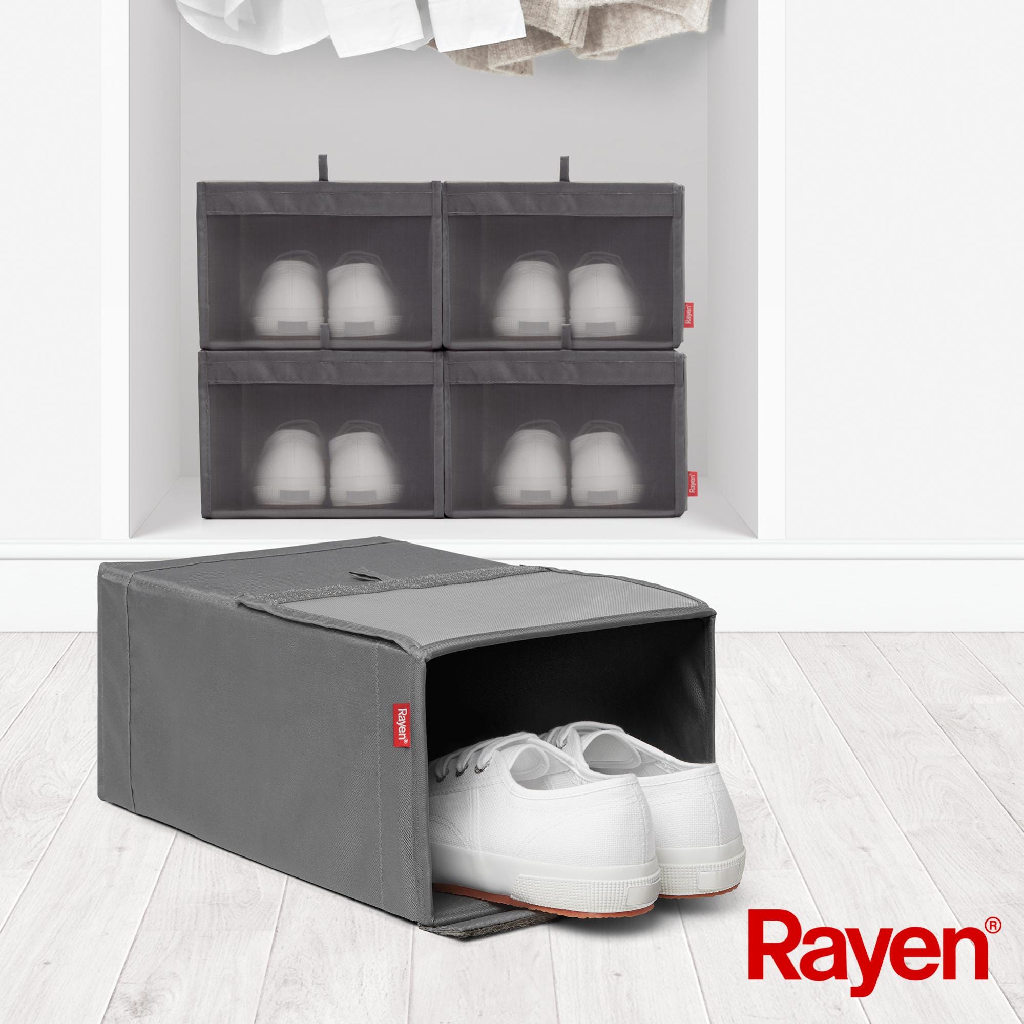 Rayen, Cajas Apilables para Zapatos, Pack de 2 unidades, Cierre