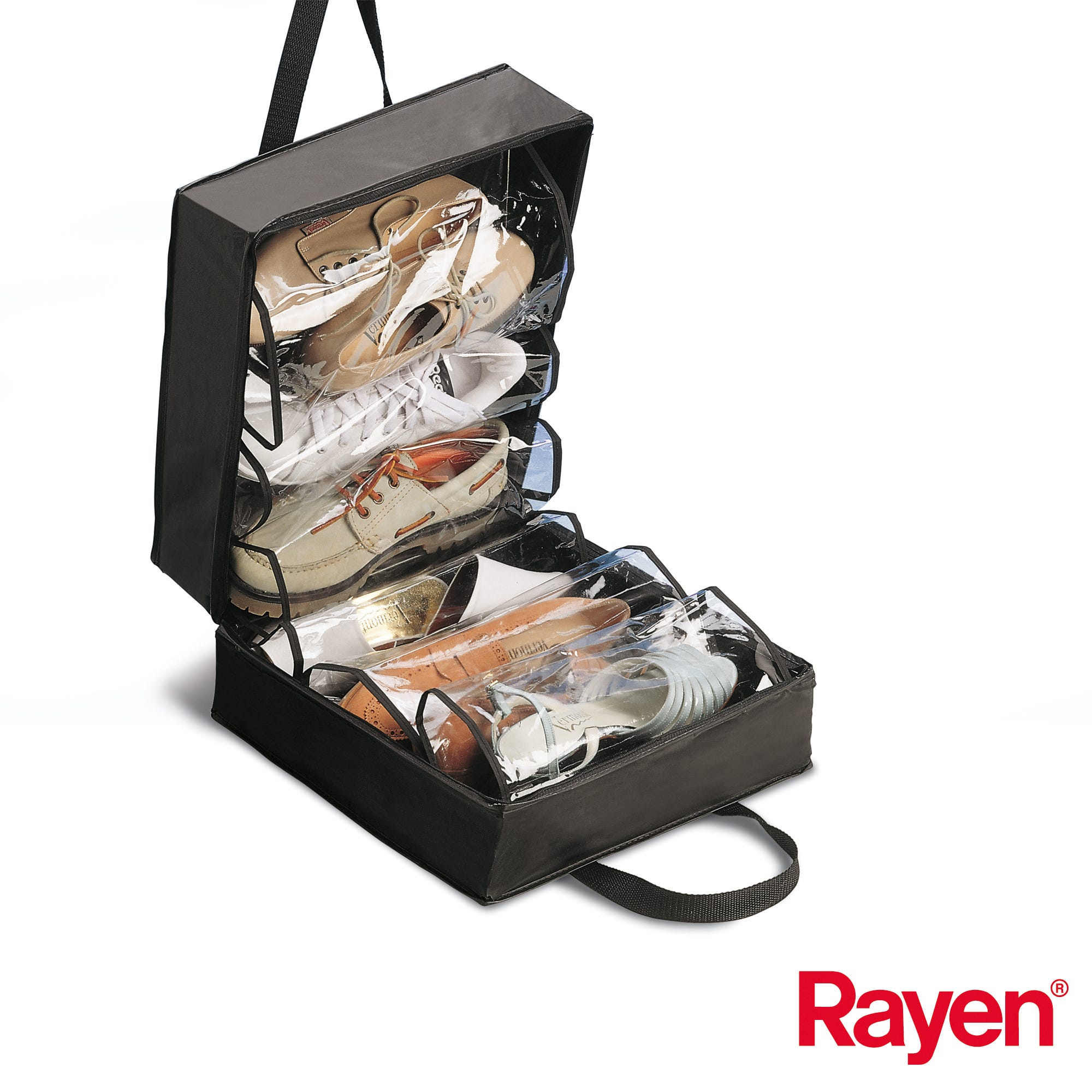 Rayen 6337 - Maleta para guardar y ordenar zapatos, 35 x 32 x 17 cm, color  negro