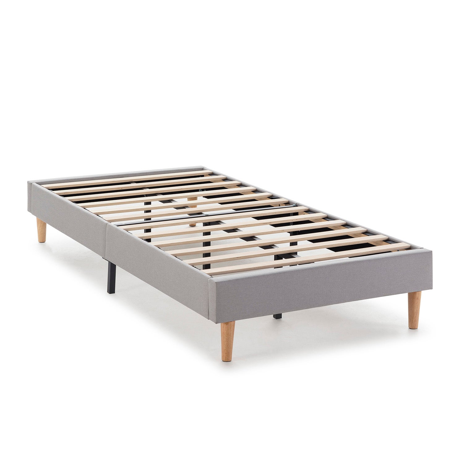 Base tapizada aura 90x190 cm gris claro, 30 cm altura