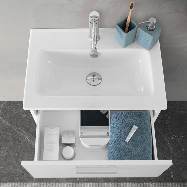 Mobile bagno sospeso moderno Floreale Miami nero,cm 100, specchio led e  lavabo Arredobagno e Cucine s.r.l.s.