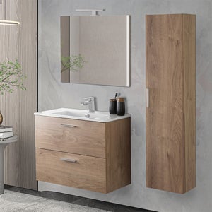 Colonna bagno a terra 150 H rovere tropea con due ante Martha