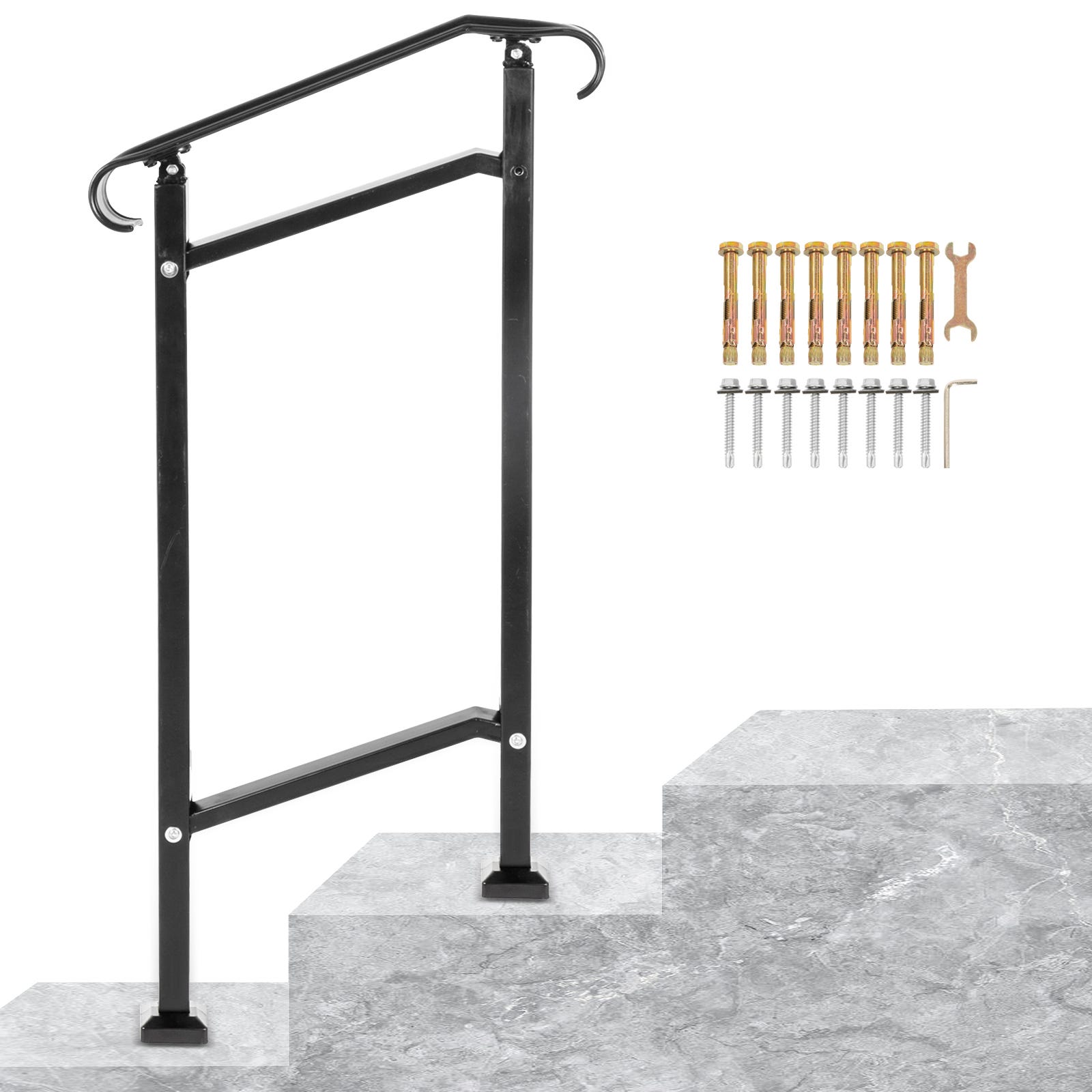 Main Courante Balcon escalier parapet Plateforme/escalier de terrasse  Garde-corps en verre en acier inoxydable 304 pour panneau de 10 à 12 mm  d'épaisseur, Système de balustrade carrée au sol Intérieur : 