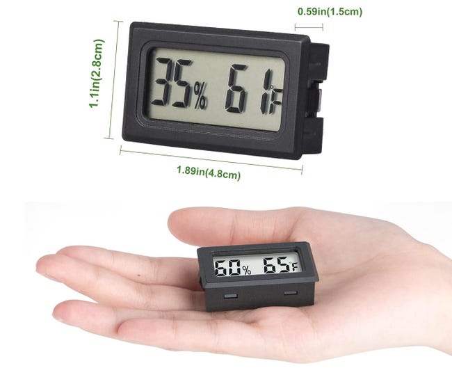 Lot de 6 mini jauges d'humidité de température numérique électronique  Hygromètre de jauge de température intérieure Affichage LCD Fahrenheit (℉)
