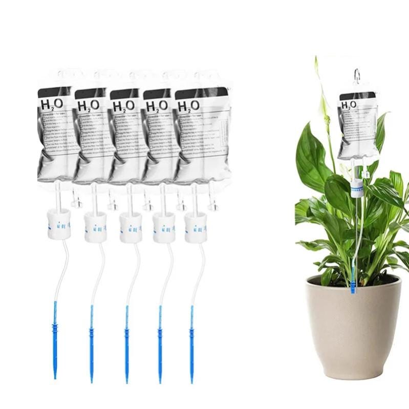 Sac D'Irrigation Goutte à Goutte Extra Large 6,5 L – Arrosage Automatique Réglable Pour Plantes D'Intérieur Et Extérieur – Idéal Vacances !