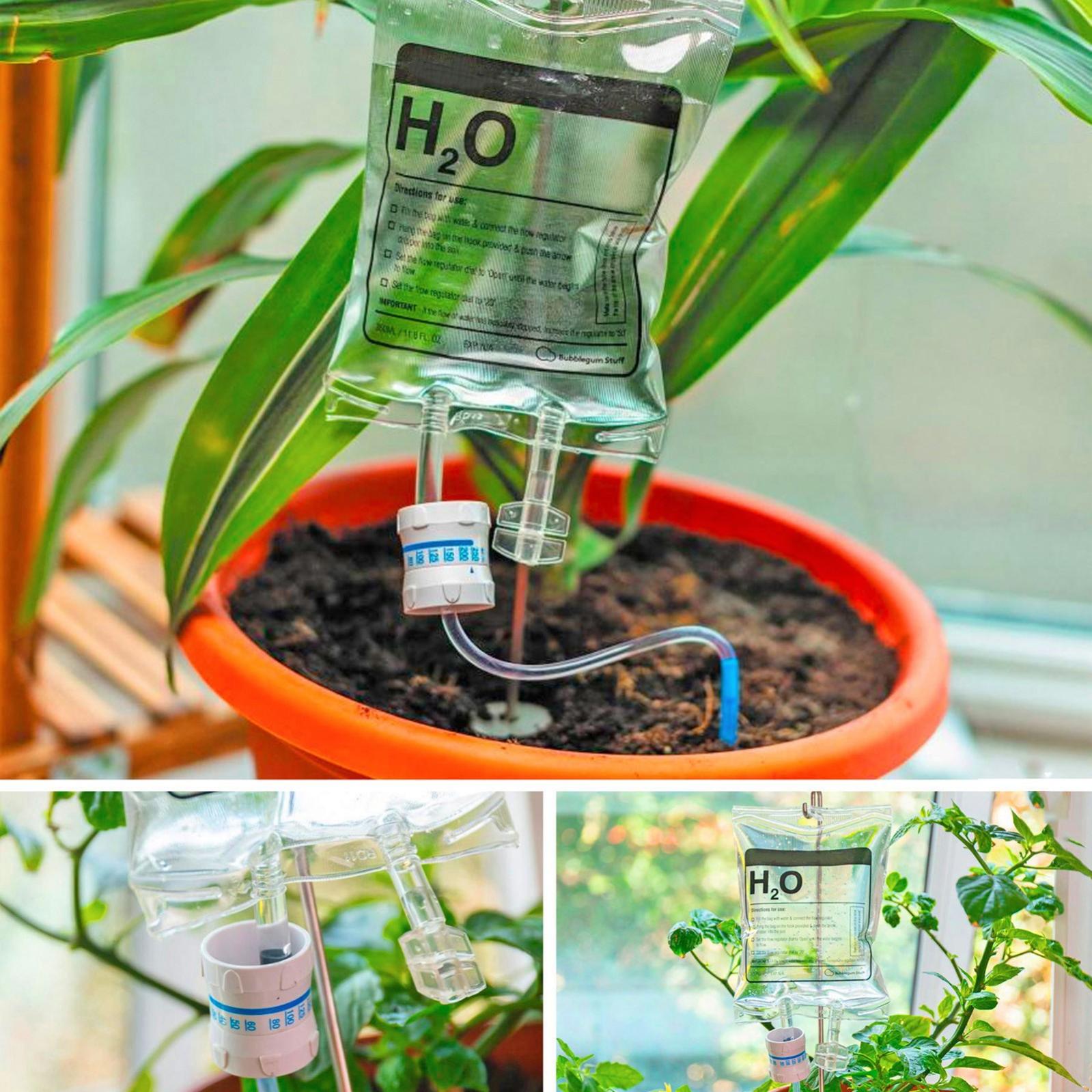 Sacchetti Per Irrigazione A Goccia Da 3,5L – Kit Automatico Con Valvola Regolabile Per Piante In Vaso, Interno/Esterno - 3