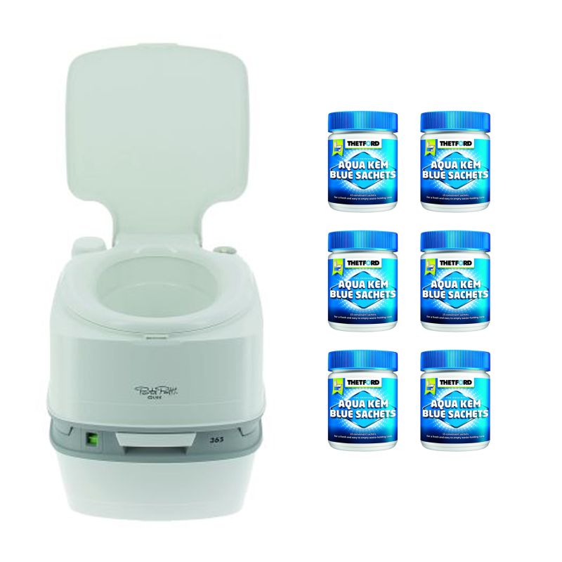 PACK THETFORD Toilette Portable 100% Autonome 12 Litres + 2x15 Sachets  Traitement des Matières Camping-Car
