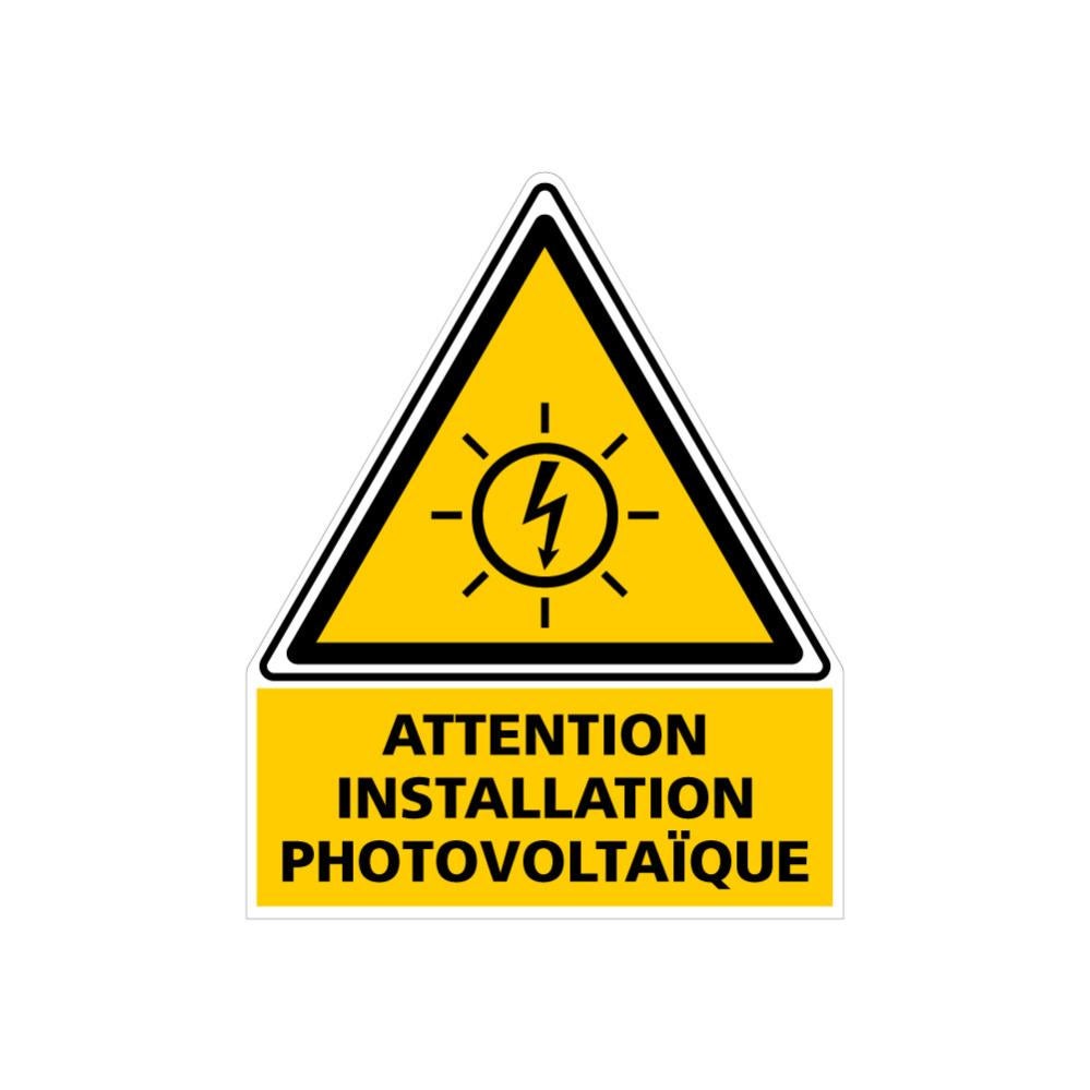 Étiquette Risque Tension Photovoltaïque C1528 - Lot 20, 50 Ou 100 Autocollants