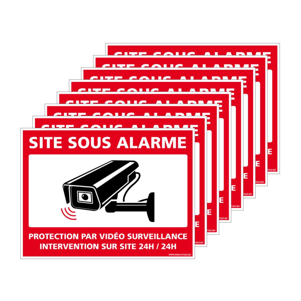 3 Autocollants Alarme Sonore Camping-Car - Résistants Intérieur/extérieur, 5cm, Fabrication Française