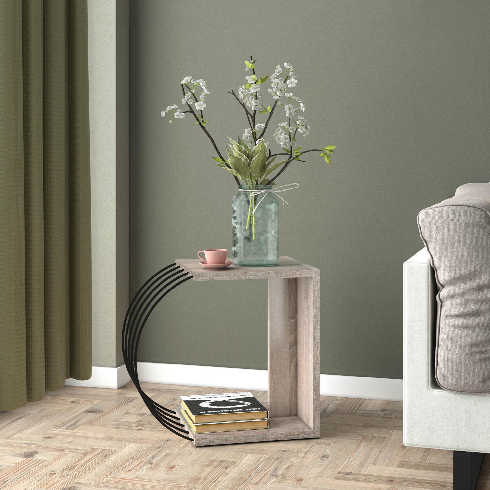 Tavolino Laterale Da Divano 'Ravnsborg' Consolle Basso - Orientamento Orizzontale O Verticale - Bianco [en.casa