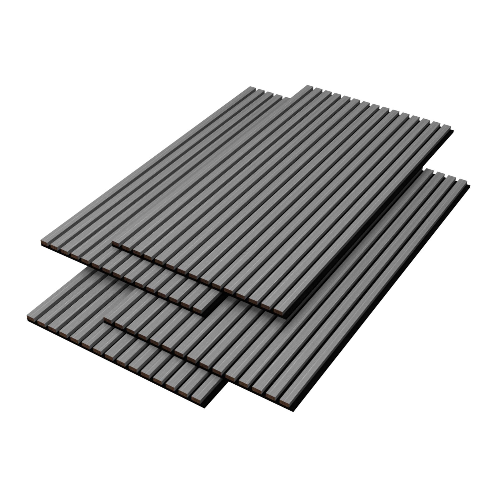 Set 4 Pannelli Fonoassorbenti Fibra Panels 60x60cm - Legno Rovere Sbiancato E Feltro, Made In Italy - Foto 2