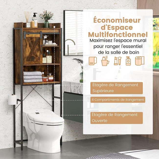 1 Étagère De Rangement De Salle De Bain Sur Les Toilettes - Temu France