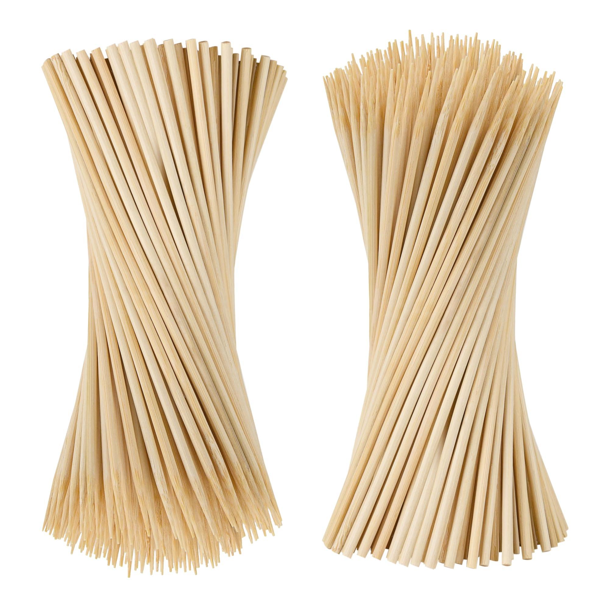 300 Brochettes Bambou Teppo Plates Extra Longues – Pics à Apéritif, BBQ, Fruits & Guimauves – Qualité Premium Mobi Lock