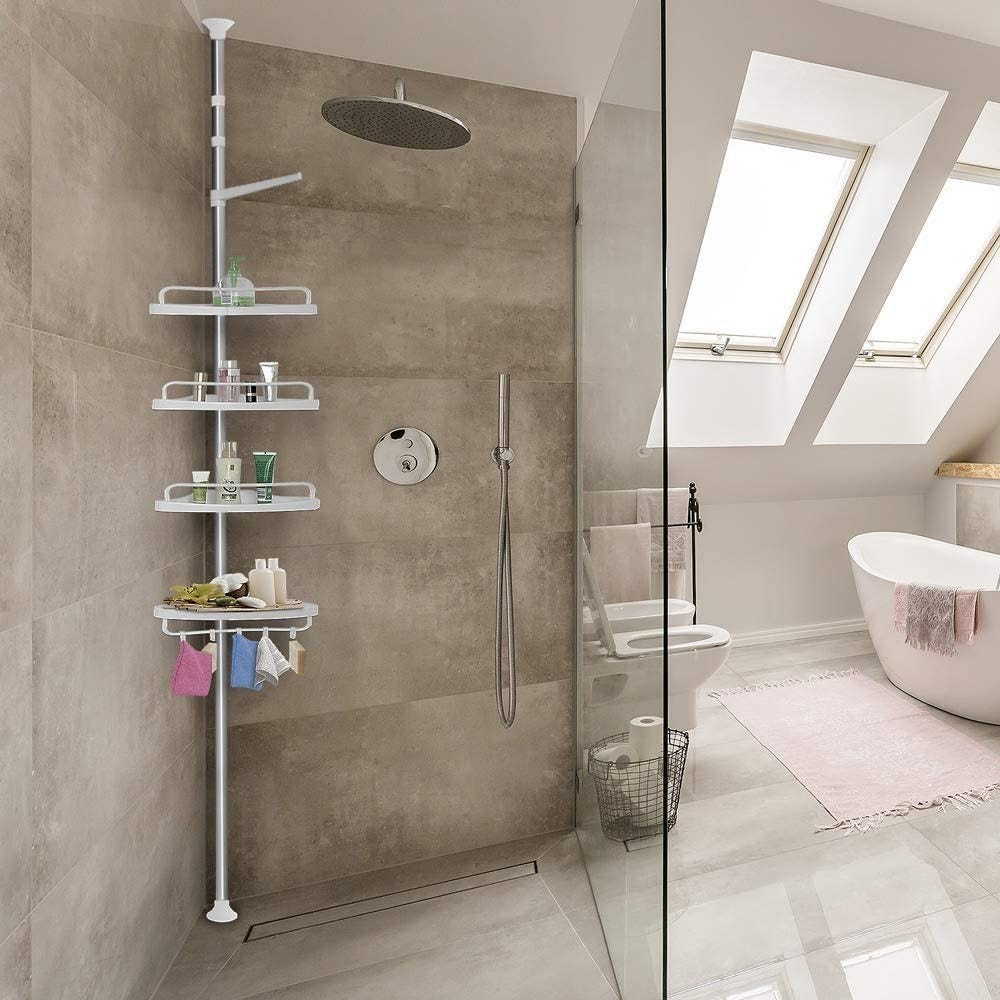 Mensola traforata da doccia con ventosa da muro mensole porta oggetti  salvaspazio da parete arredo bagno