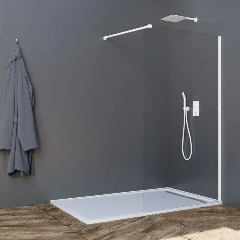 Mampara ducha fija screen white 118cm transparente
