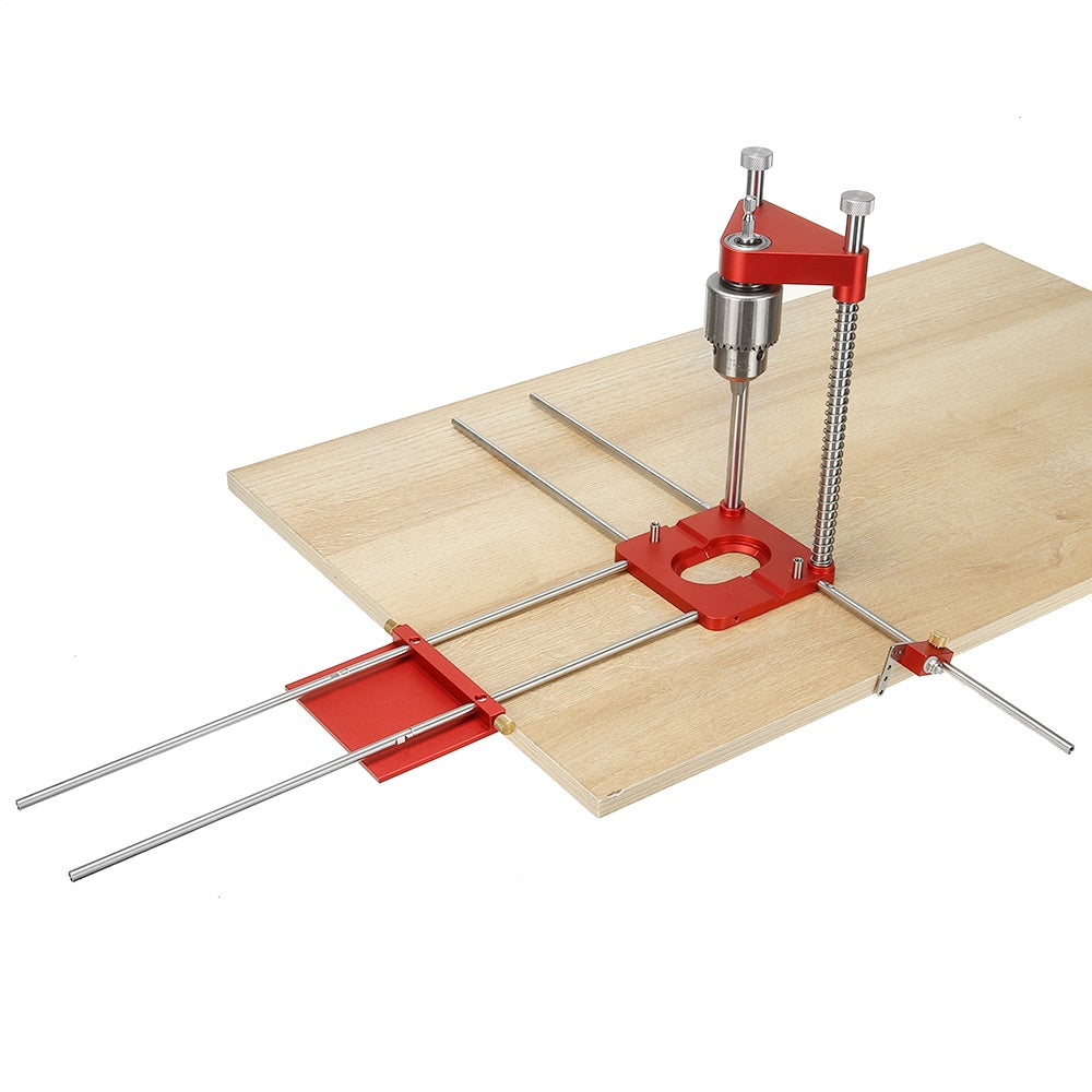 Localizador de perforaciones ajustable, taladro de banco con varillas de extensión para carpintería